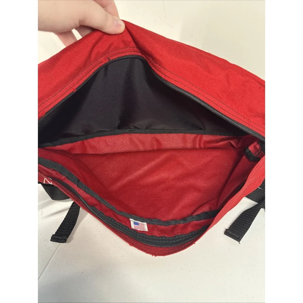 LL Bean Vintage Cycling Saddle Bags Bicycle Mountain Bike Camping Red Ddbl Strap